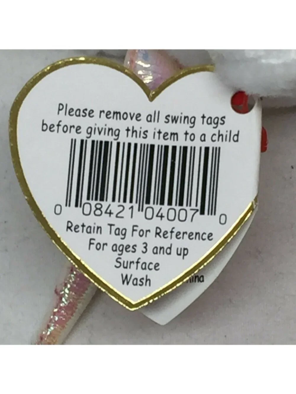 Ty Beanie Baby Mystic Unicorn Plush Toy White With Tags 1994 Vintage Collectible